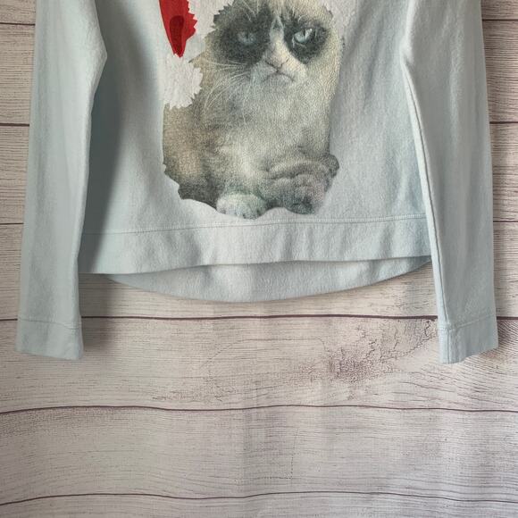 Sugar Rush Ugly Christmas Sweatshirt with Grumpy Cat in Santa Hat Size Small - Picture 14 of 14
